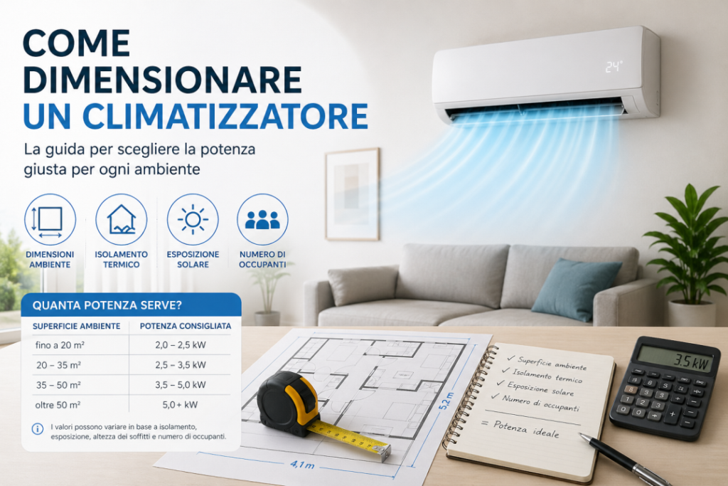 Come dimensionare un climatizzatore